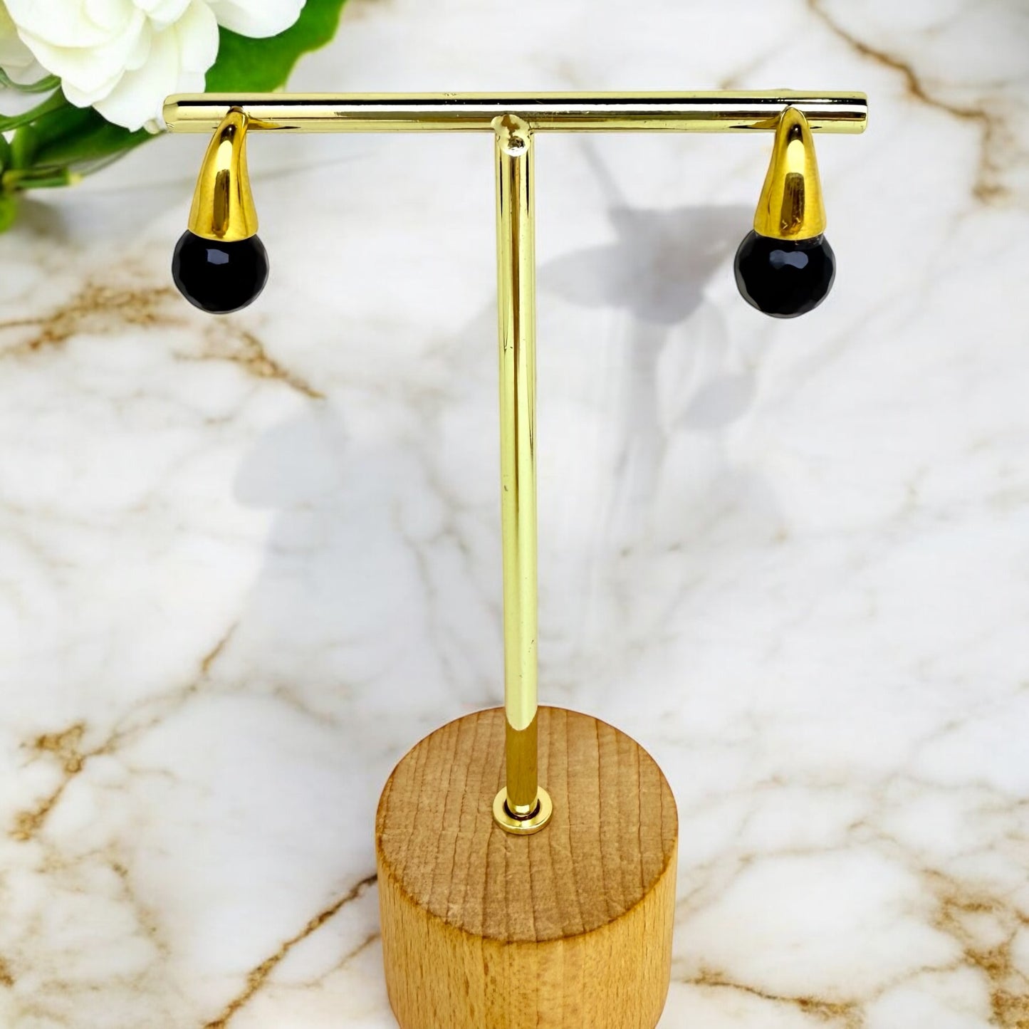 Boucles d’oreilles Liverpool en acier inoxydable doré.