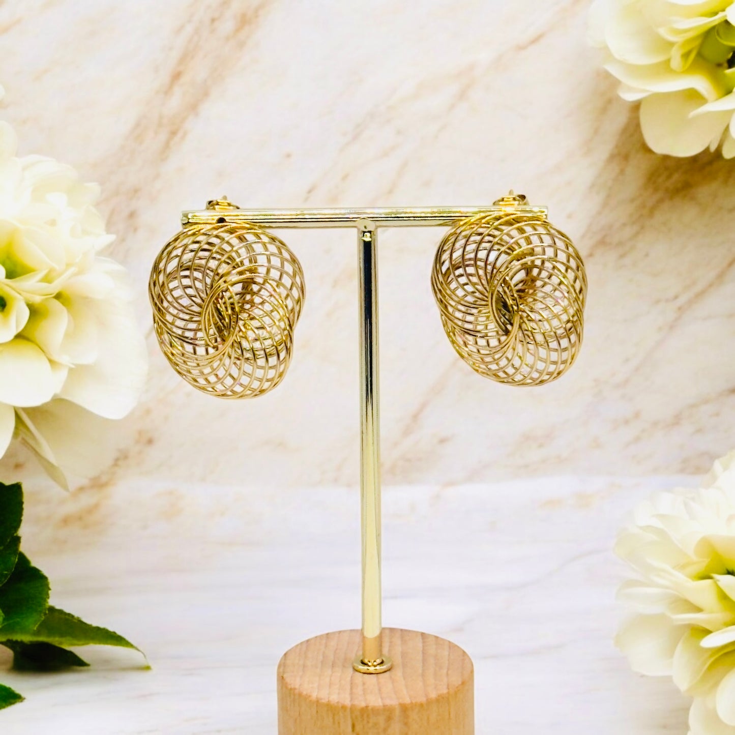 Boucles d’oreilles Sao Paulo en acier inoxydable doré.