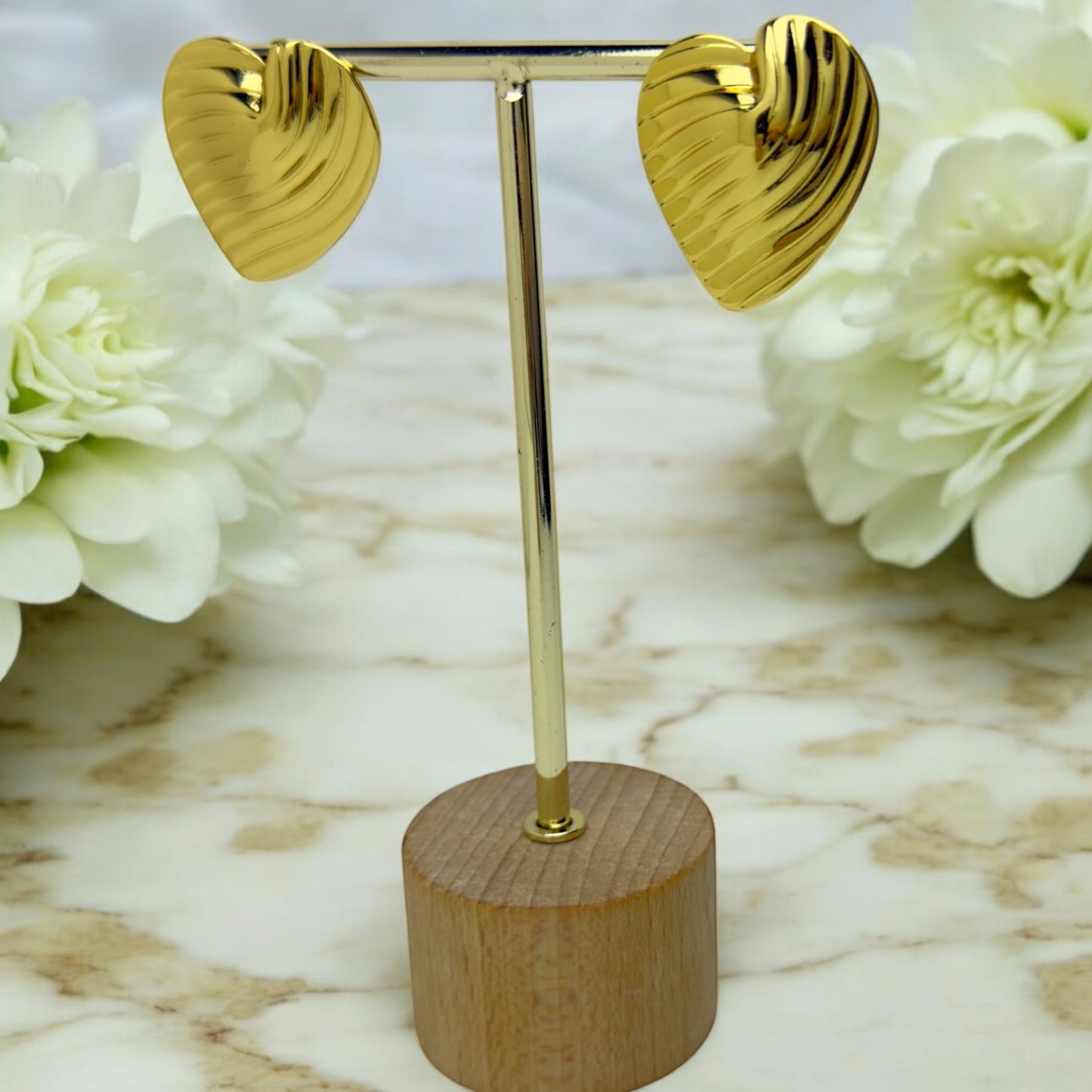 Boucles d’oreilles Taipei en acier inoxydable doré.