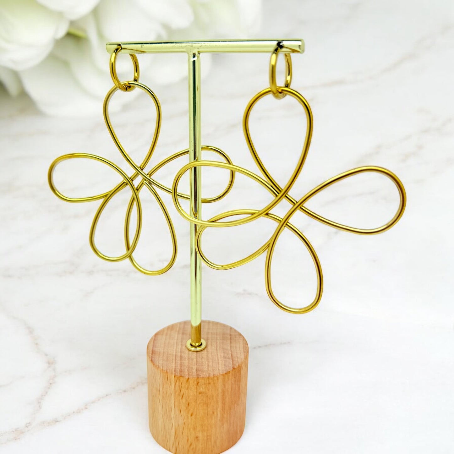 Boucles d’oreilles York en acier inoxydable doré.