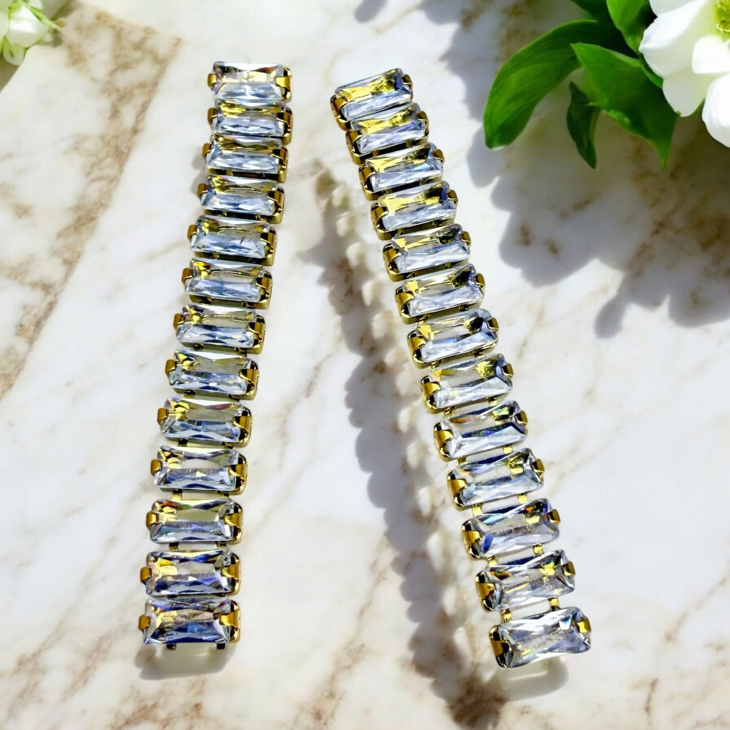 Boucles d’oreilles Hollywood en acier inoxydable doré.