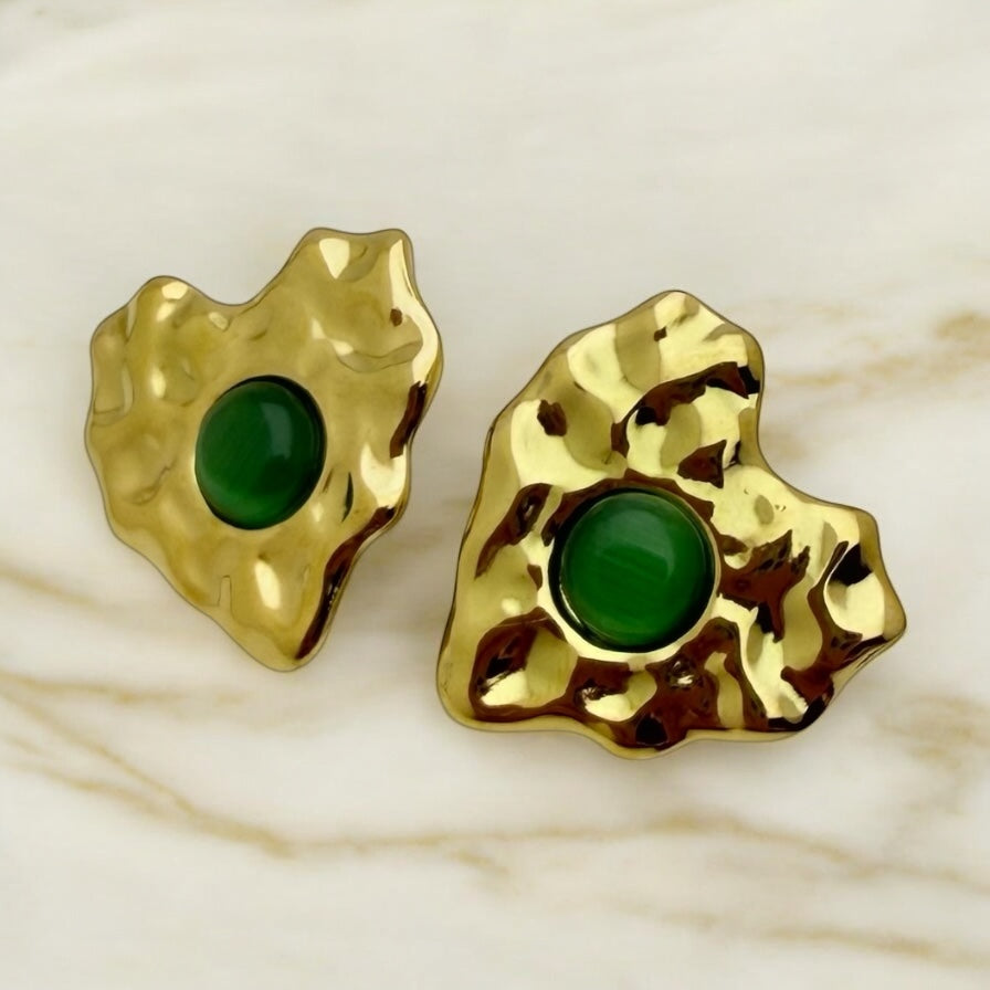 Boucles d’oreilles San Antonio en acier inoxydable doré.
