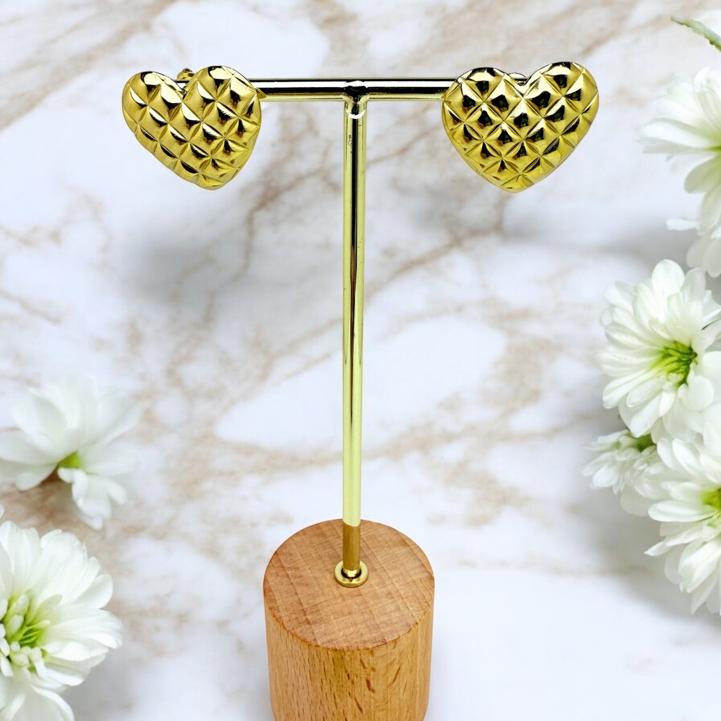 Boucles d’oreilles Antibes en acier inoxydable doré.