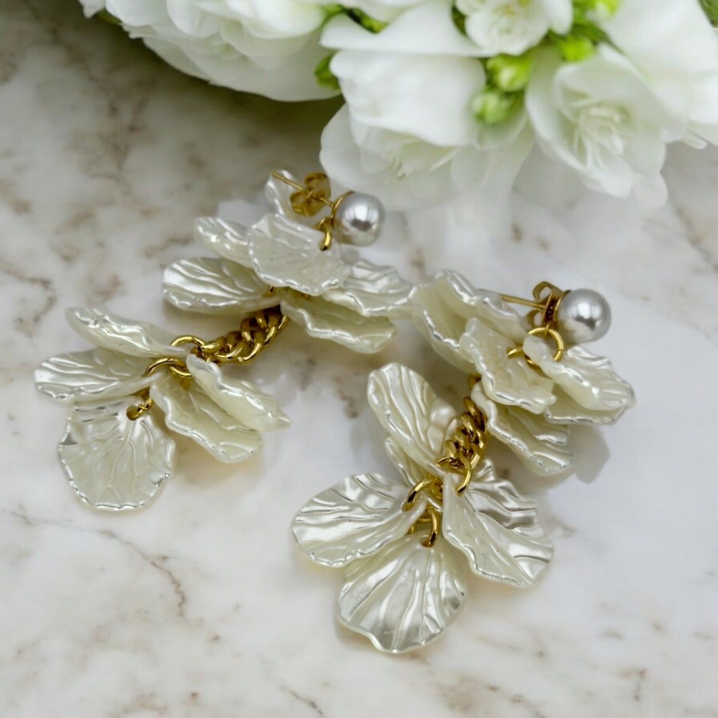 Boucles d’oreilles Tenerife en laiton doré.