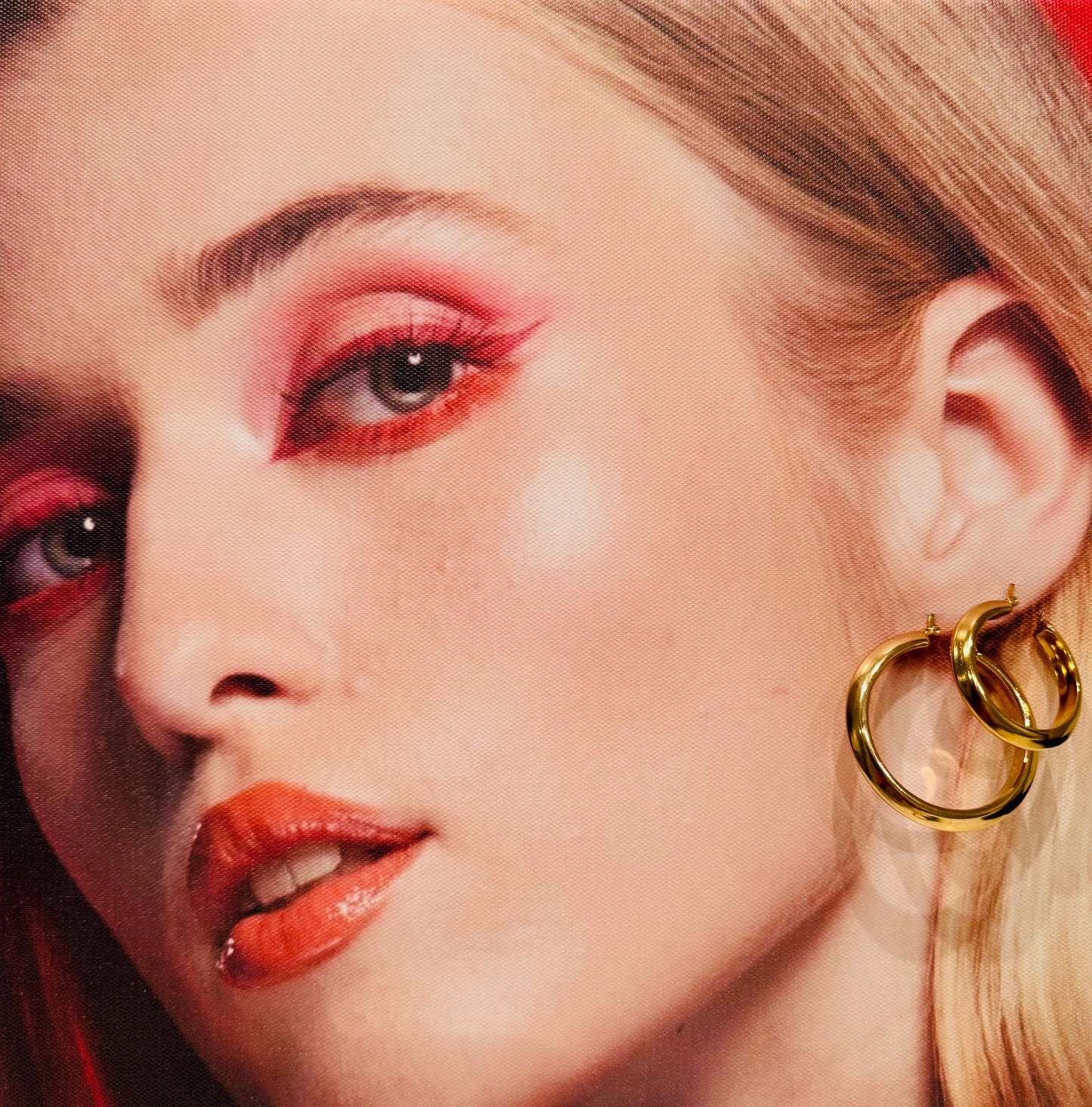 Boucles d’oreilles Varadero Médium et Large en acier inoxydable doré.