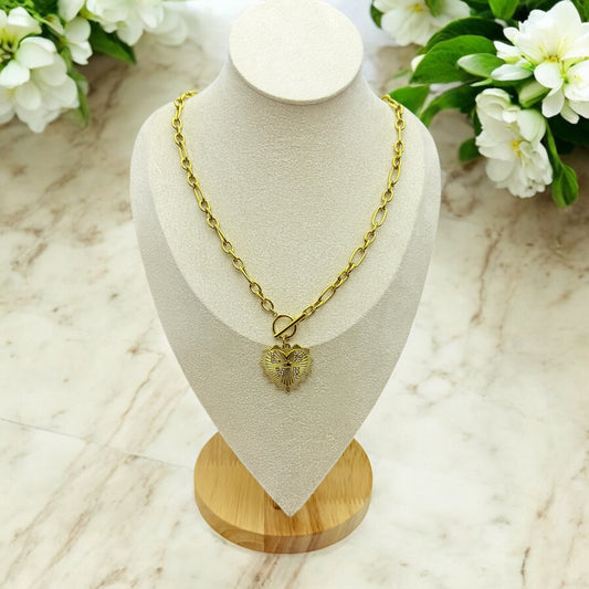 Collier Uluwatu en acier inoxydable doré. 
